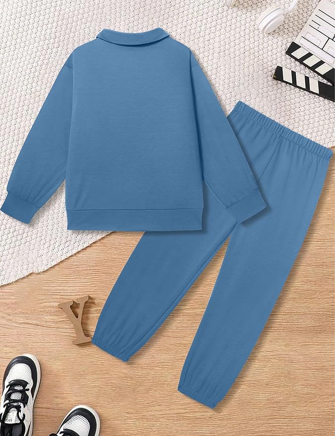 MIGU Boys Clothes for Boys Outfits Set Half-Zip Pullover Sweatshirt and Sweatpant 2pcs Boys Tracksuit