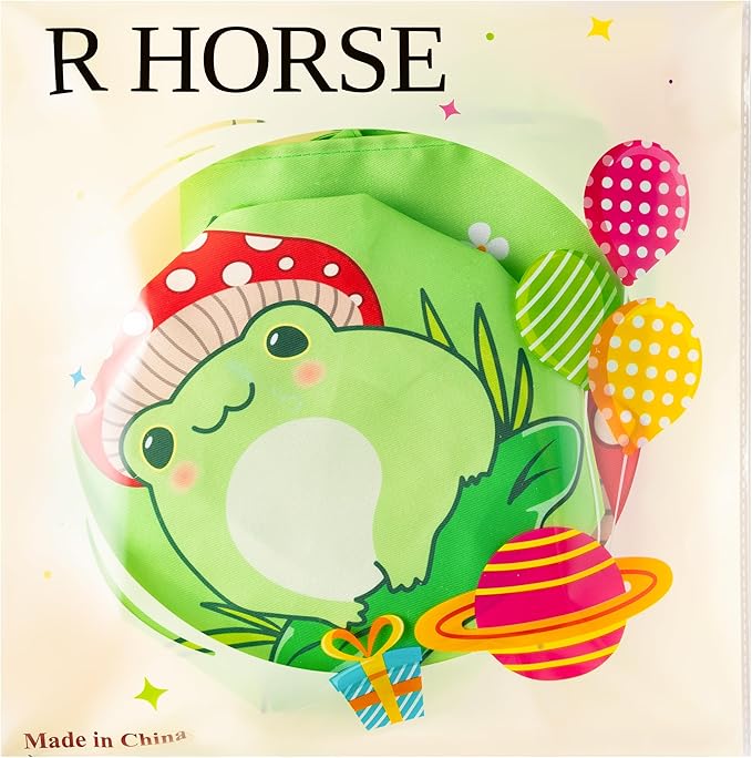 R HORSE Kid Apron and Chef Hat Set - 2Pcs Frog Adjustable Children Kitchen Apron Dress up Role Play Chef Toy Kid Cooking Gift Birthday for Kids Cooking Baking Painting and Training