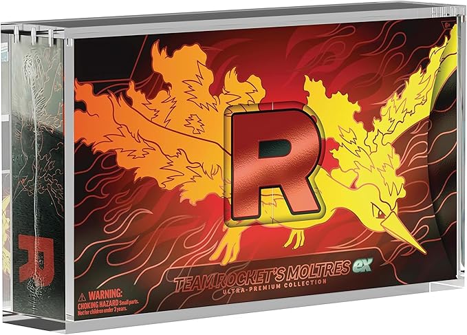 Dinavio Crafthouse Acrylic Display Case for Team Rocket's Moltres ex Ultra-Premium Collection UPC with Magnetic Lid 8 + 5mm Acrylic with 5x3mm Magnets - Compatible with Moltres UPC (Moltres UPC Case)