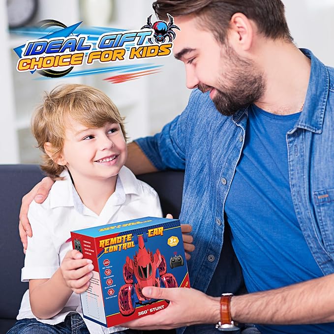 Remote Control Car RC Cars Toys for Boys Ages 4-12,Cool Rechargeable Stunt RC Car with 360 Flips 4WD Wheel Lights,Fun Outdoor Toys for Kids Birthday Gifts Chritmas 4 5 6 7 8 9 10 11 12 Year Old