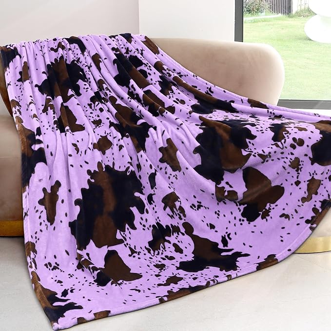 Cute Small Blankets Soft Cozy Purple Blanket Lightweight Lavender Throw Blanket Purple Decor Gifts Stuff for Women Girls Kids