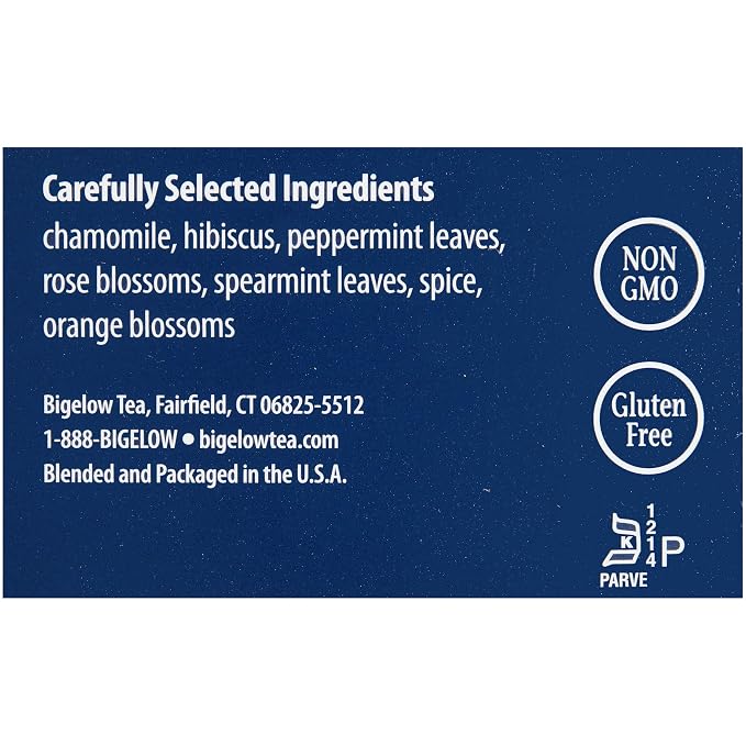 Bigelow Sweet Dreams Herbal Tea 28-Count Box (Pack of 1) Relaxing Blend of Chamomile & Mint Caffeine-Free Nighttime Herbal Tea in Individual Foil-Wrapped Bags