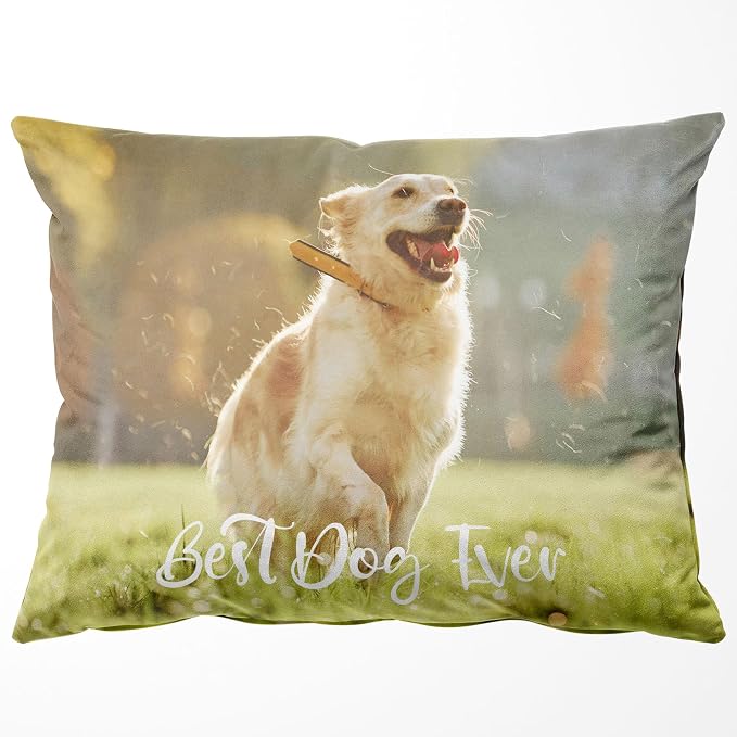 Easycosy Custom Pet Pillow with Picture, Two-Sides Velvet Customized Photo Pillowcase, 20"x30" Personalized Pillowcover with Photo, Custom Love Keepsake Gifts for Women (No Pillow Insert)
