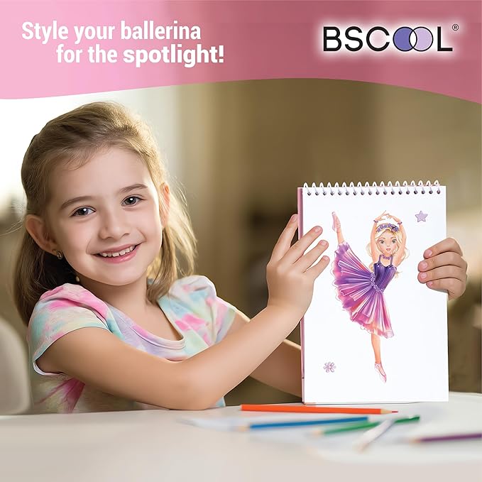 Sticker Dress Up Ballet - Sticker Activity Book for Kids. Learn Girls Fashion Design for Ballet with Stickers and Guides for Kids 5 and up. with 100+ Removable Stickers
