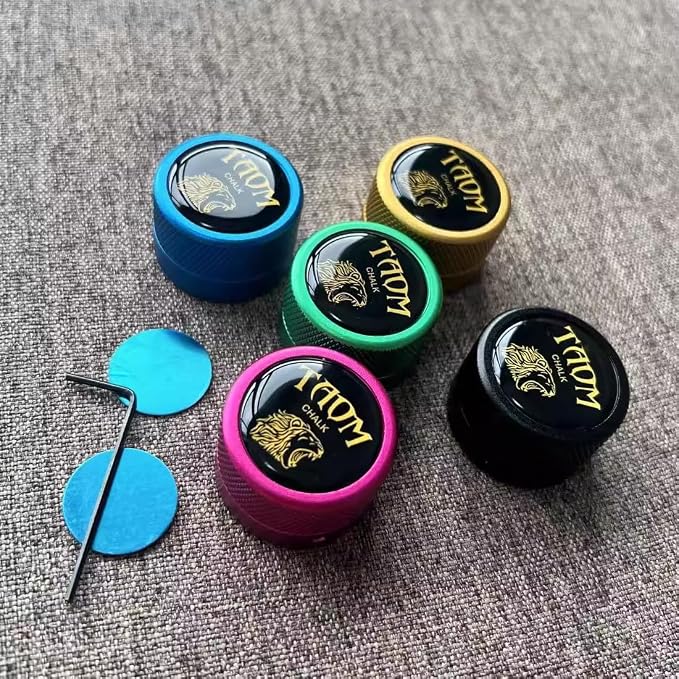 TAOM Pool Chalk Holder Round Shaped Practical Tool Billiards Accessories Magnetic Mini Chalk Tip Case Container Round Box Billiards