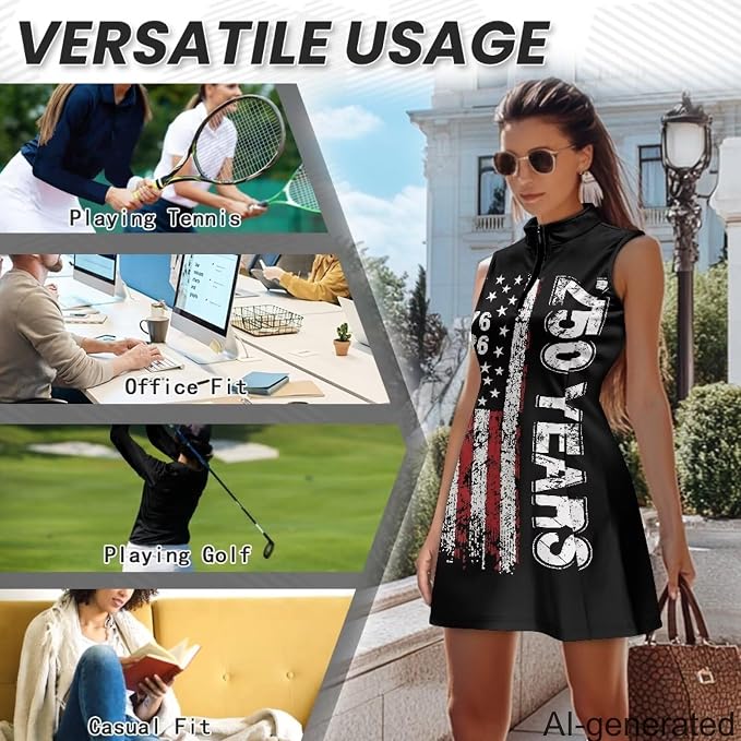 Golf Dress Tennis Dresses for Women with Built in Shorts and Pockets Sleeveless Athletic Dress Workout Dress