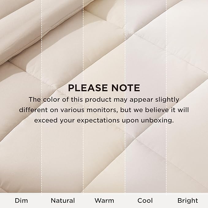 Bedsure Comforter Duvet Insert - Quilted Comforters Cal King Size, All Season Duvet, Down Alternative Bedding, with 8 Tabs, Gifts for Women/Men, Beige,Alaskan King 130x120 Inches