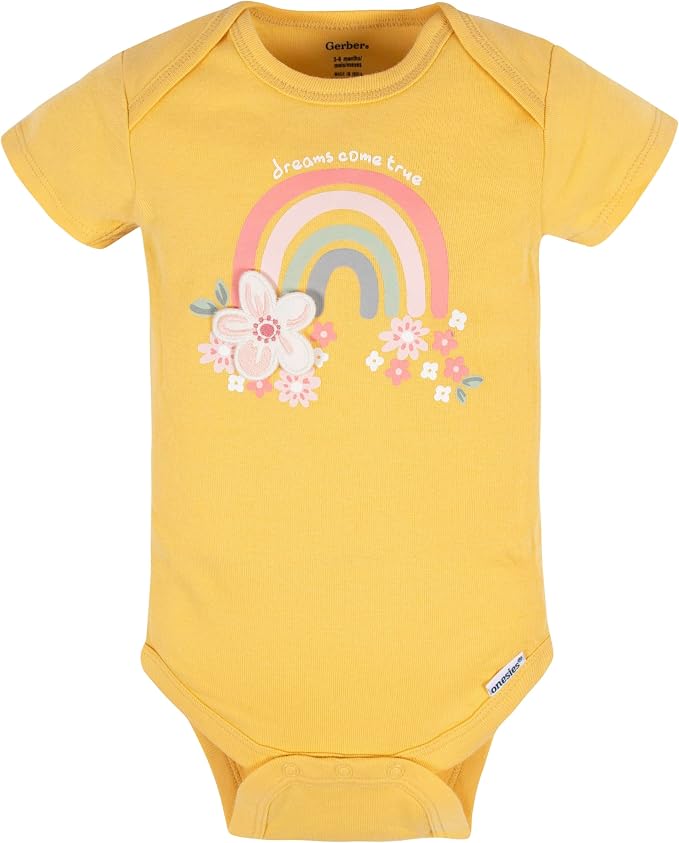 Gerber Baby Girls' 8-pack Short Sleeve Onesies Bodysuits