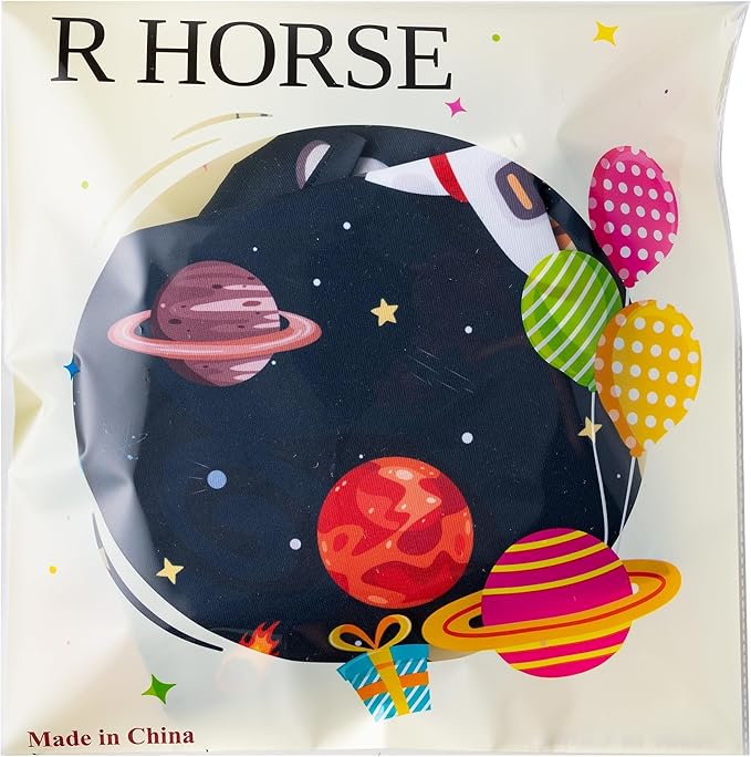 R HORSE Kid Apron and Chef Hat Set - 2Pcs Adjustable Space Astronaut Children Kitchen Apron Dress up Role Play Chef Toy Kid Cooking Gift Birthday Gift for kids Cooking Baking Painting and Training