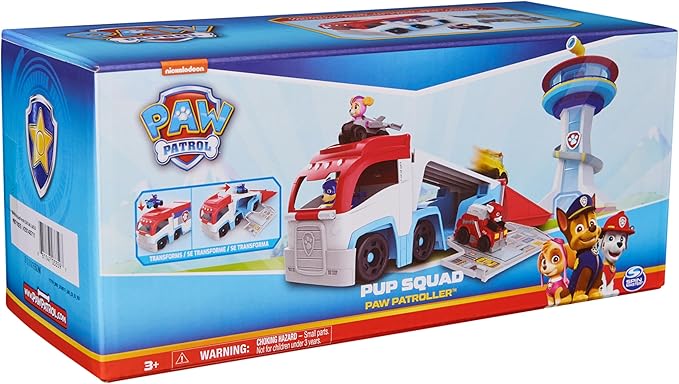 PAW Patrol: Pup Squad Patroller Team Vehicle, Toy Truck with Collectible PAW Patrol Chase Toy Car, Kids Toys for Boys & Girls Ages 3+