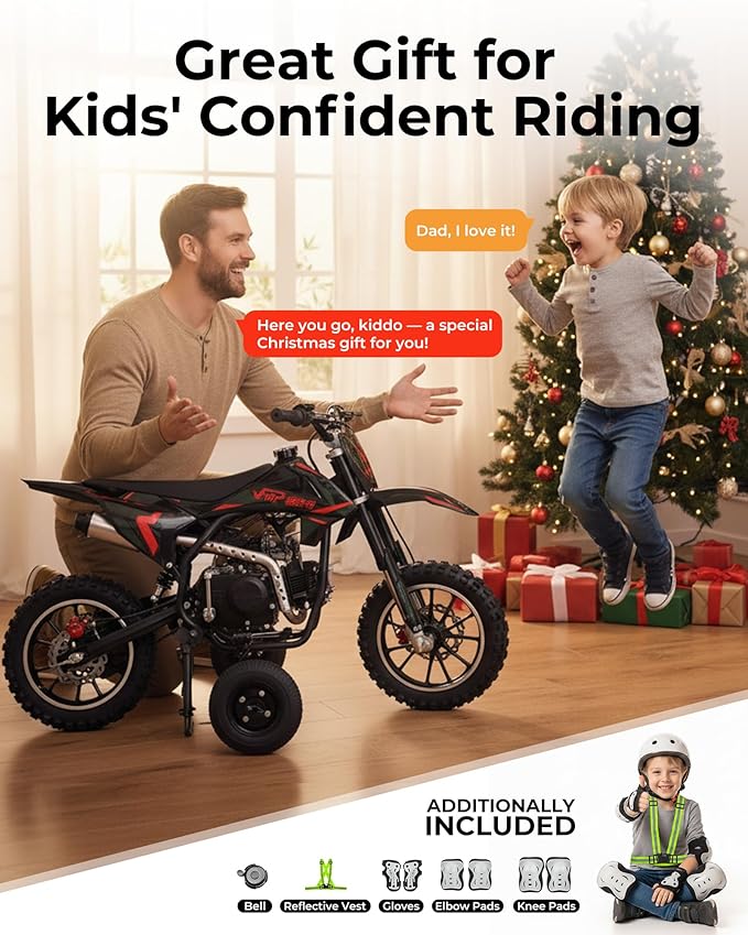 Dirt Bike Training Wheels 4PR Compatible with Razor MX500 MX125 MX400 MX350 MX650 SX500 & PW50 CRF50 XR50 TTR50 PW80, CT100U CC100X CT200U, Adjustable Height, 10 Years Warranty