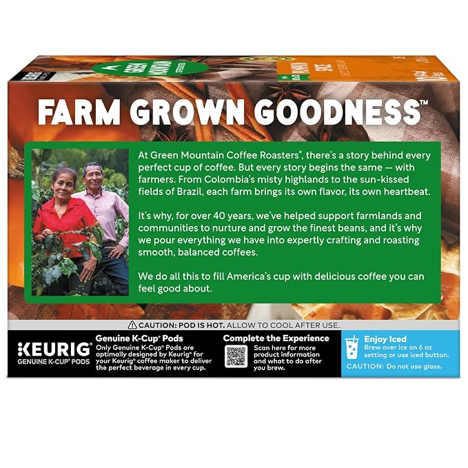Green Mountain Coffee Roasters Pumpkin Spice, Keurig Single-Serve K-Cup Pods, Light Roast Coffee, 60 Count (6 Packs of 10)