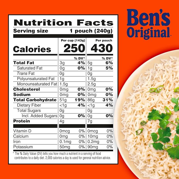 BEN'S ORIGINAL Ready Rice Jasmine Rice, Easy Dinner Side, 8.5 OZ Pouch (Pack of 6)