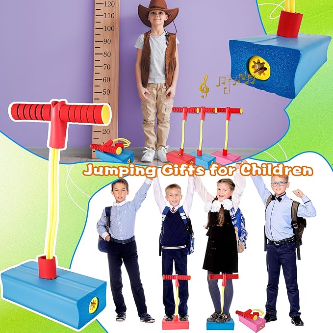 5 Pcs Jumping Pogo Stick Fun and Safe Foam Jumping Stick Toy for Girls and Boys Outdoor Jumping Toys Christmas Birthday Fun Gifts