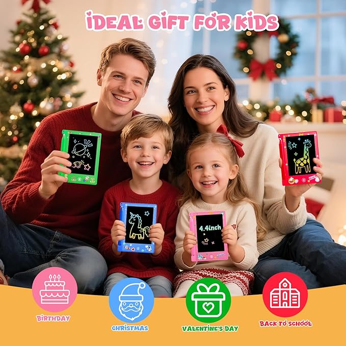 24 Pack 4.4 Inch Mini LCD Writing Tablet for Kids, Erasable and Reusable Toddler Doodle Board, Ideal School or Party Favors Gift for Age 3 Years Old and Above