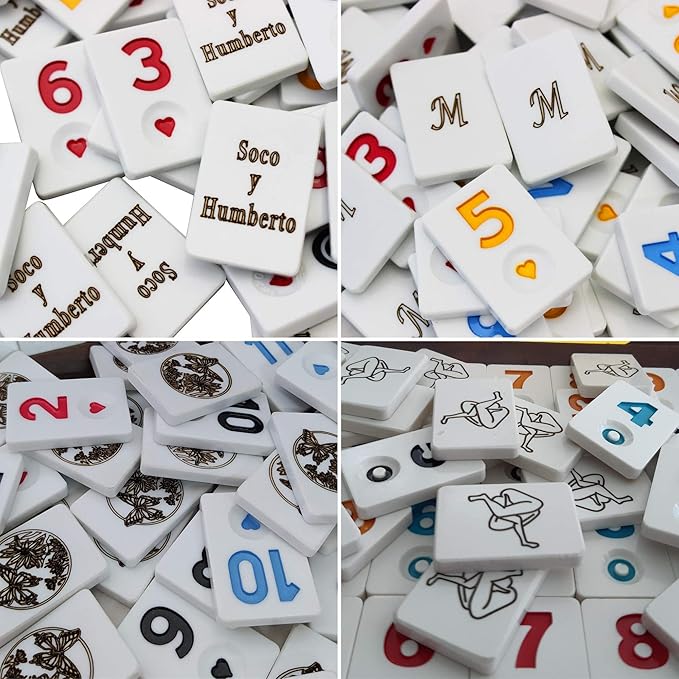 Personalized Rummy Game Complete Set - Wooden Custom Rummy Racks and Tiles