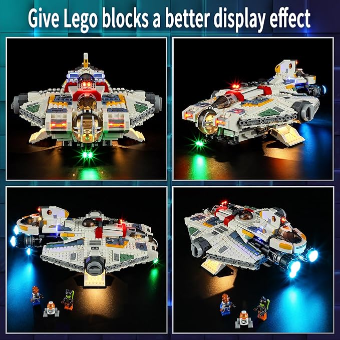 Vaodest LED Light for Lego Star Wars Ghost & Phantom II 75357 Set,Design and Configuration Compatible with Model 75357(LED Light Only, Not Building Block Kit)