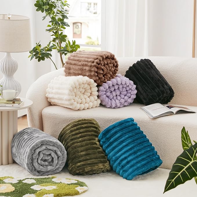 EXQ Home Gentle Soft Fleece Throw Blanket – Cozy Lightweight Blanket for Couch Bed – All-Season Warm Fuzzy Flannel Blanket for Women Mom Her – Gifts for Birthday(60"x80",Mocha Mousse)