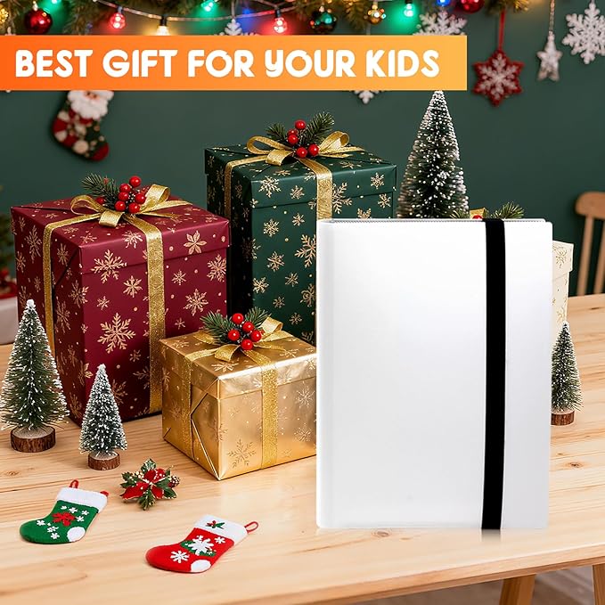 Card Binder 9 Pocket, PP Cover Trading Card Binder for 360 Cards, Sturdy Card Collection Album, Card Holder Folders for MTG, TCG, Game Cards & Sports Cards,White