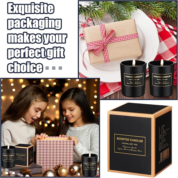 MTLEE 24 Pcs Candles for Home Scented Aromatherapy Jar Candle Gift for Women Bulk 8 Long Lasting Aromatherapy Jar Soy Wax Candle Gift for Mother`s Day Christmas Birthday(Classic Style,Fresh Scent)