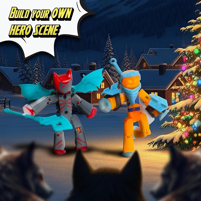 Zing Stikbot Advent Calendar Christmas Countdown Collectable Action Figures. "Hero Save Christmas" Includes Exclusive Stikbots, and Exclusive Collectors’ Items. Create Stop Motion Animation (Stikbot Advent Calendar 2025)