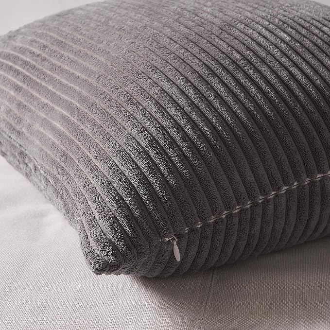 Topfinel Decorative Throw Pillow Covers Cushion Cases, Set of 4 Soft Velvet Modern Double-Sided Designs, Mix and Match for Home Decor, Pillow Inserts Not Included (24x24 inch, Grey)