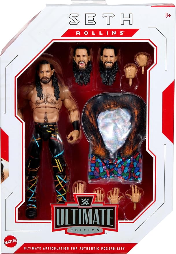 Mattel WWE Seth Rollins Ultimate Edition Action Figure with Interchangeable Accessories, Articulation & Life-Like Detail, 6-inch