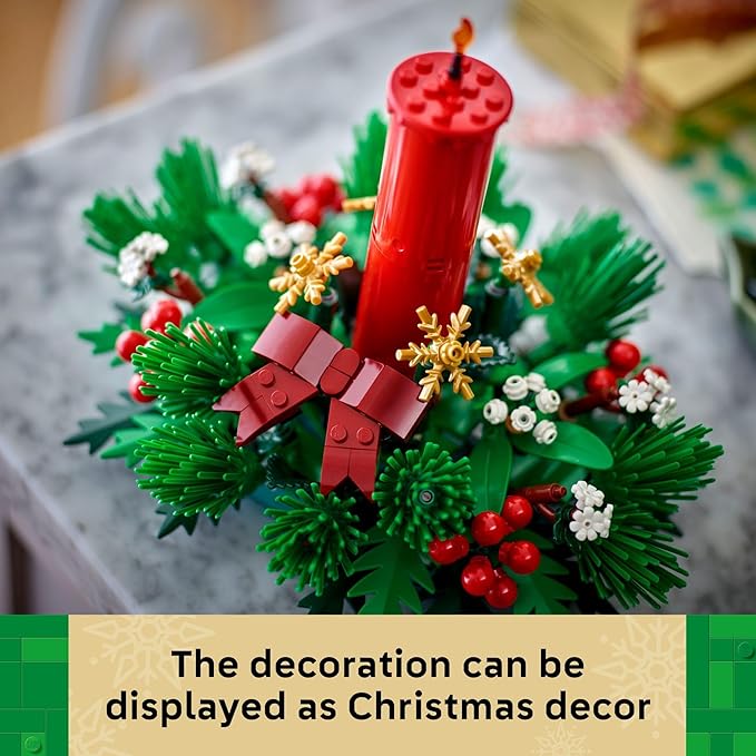 LEGO Christmas Table Decoration Building Toy for Kids - Brick-Built Holiday Centerpiece & Festive Room Decor - Christmas Craft for Girls & Boys, Ages 12+ - Gift Idea for Families - 40743