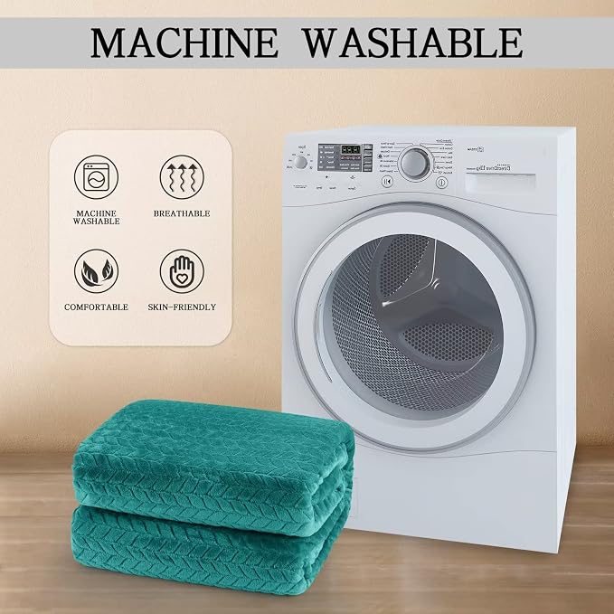 inhand Fleece Throw Blanket, Super Soft Fuzzy Blanket for Couch Sofa Bed Office, Cozy Plush Fleece Blanket Throw Size, Washable Lightweight Flannel Blankets Throw for All Season(50โx60โ,Teal)
