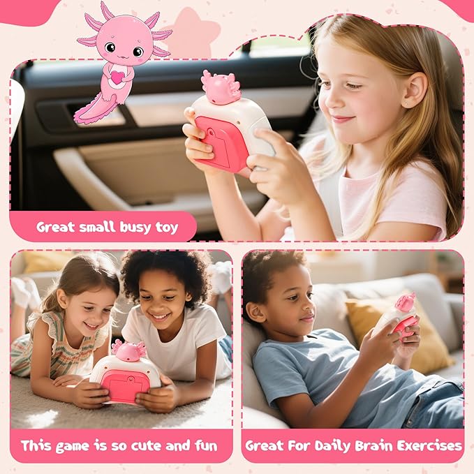 Valentine's Day Axolotl Popular Push Toys, Quick Push Puzzle Handheld Game Fidget Toys, Fun Popular Sensory Toys, Axolo 3-12-year-old Children's Birthday Gifts Valentine's Day Party Filling Gifts