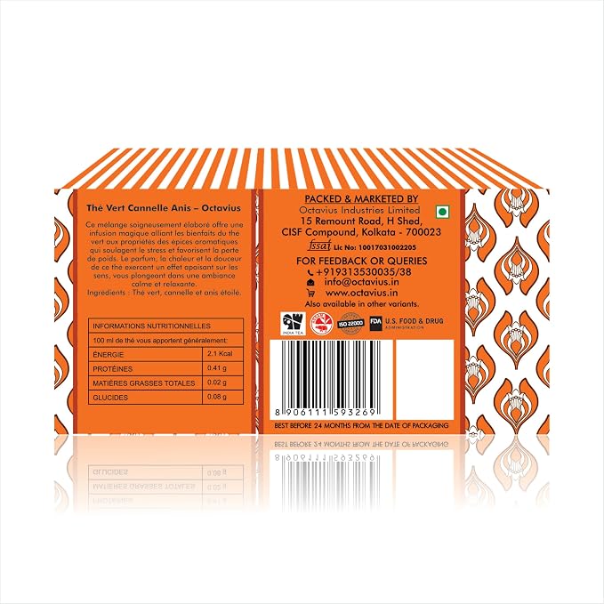 Octavius Indian Masala Black Tea Bags | Strong Indian CTC Tea | Bold & Malty Flavor | Premium Masala Chai for Morning Energy | English Breakfast Style | 30 Tea Bags Pack