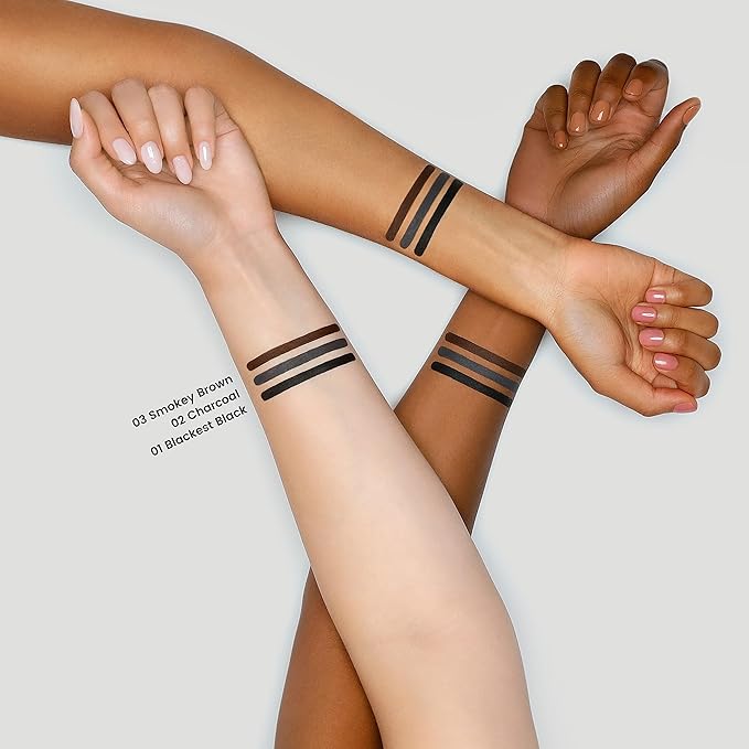 JOAH Beauty LINE UP Kohl Eyeliner, Ultra-Smooth & Highly Pigmented Silky Formula, Argan Oil Infused, Longwear, Transfer-Proof, Waterproof, Built-In Smudger & Sharpener - Charcoal