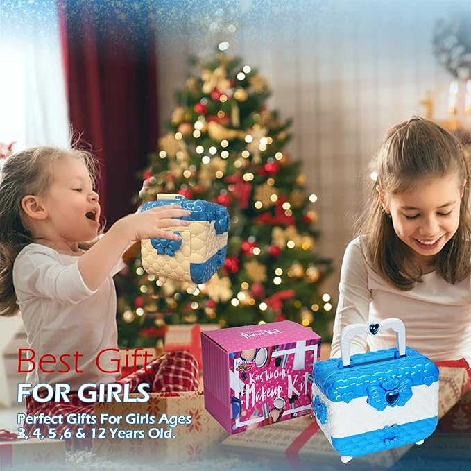 Kids Makeup Sets for Girls - Kids Makeup Sets for Girls 5-8, Maquillaje para Niñas, Play Make Up Kit, Toys for Little Girl,Princess Toddler Kid Stuff Ages3-12 Year Old Girl Birthday Gifts