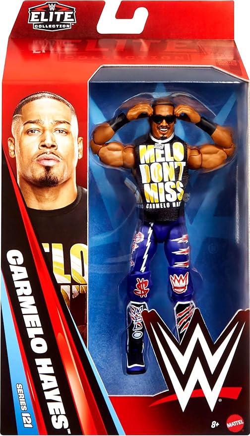 Mattel WWE Elite Action Figure & Accessories, Series #121, 6-inch Collectible Carmelo Hayes with 25 Articulation Points & Swappable Hands
