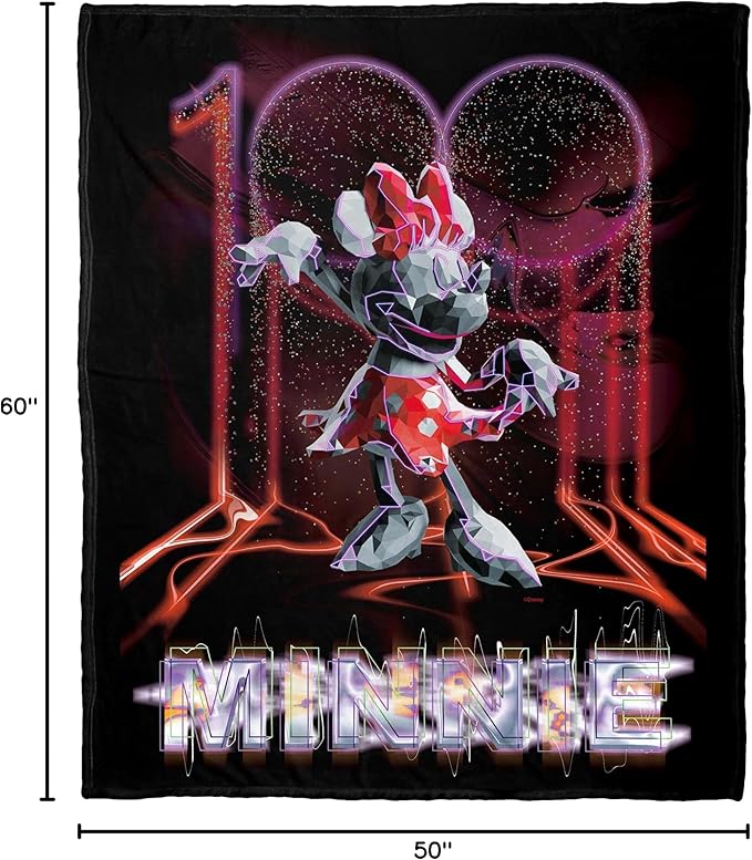 Northwest Disney 100 Silk Touch Throw Blanket, 50" x 60", Minnie One Hundred