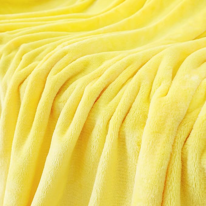 Yellow Fleece Plush Throw Blanket 108"x90"for Couch Sofa Fuzzy Cozy Flannel | Super Soft Lightweight Microfiber Blanket for Bed Chair bedroom Home Decor All Season,Birthday Gifts for Women Mom Adult