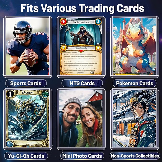 100 Toploads for Cards & 100 Penny Sleeves 35PT Hard Plastic Card Holders 3x4 Baseball Card Protectors for TCG Sports Football Collectible Cards