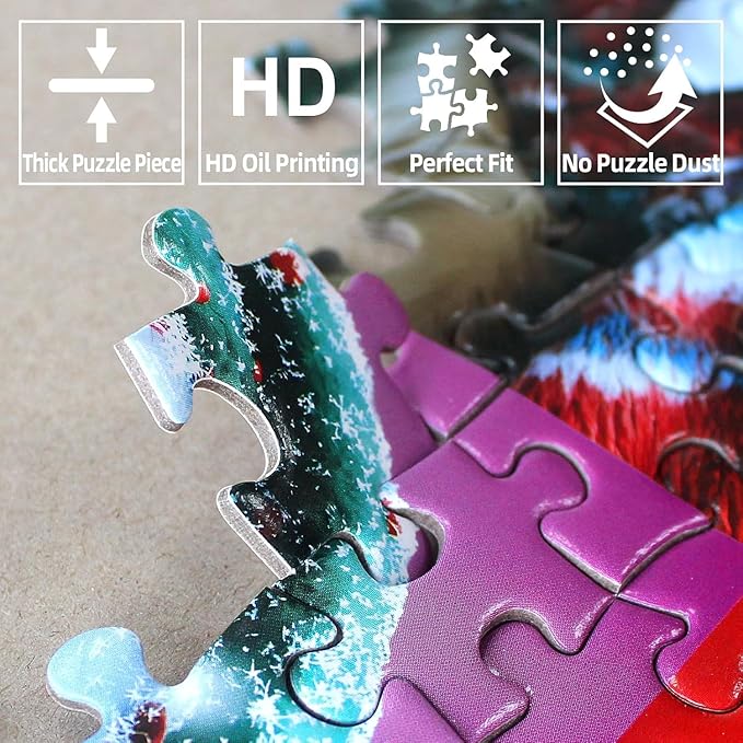 Winter Snowman Fun 1000 Piece Puzzle for Adults, Fun Puzzles for Adults 1000 Pieces with HD Print & Poster, 27.5 * 19.7 in Dust Free, for Gifts Halloween Christmas Family Games Lovers