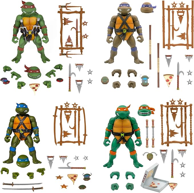 Super7 ULTIMATES! Teenage Mutant Ninja Turtles Raphael - 7" TMNT Action Figure with Accessories Classic Cartoon Collectibles and Retro Toys