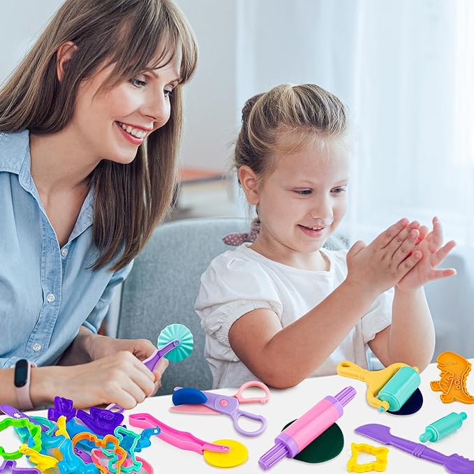 Dough Tools Set for Kids – 22 PCS Macaron Color Dough Play Tools with Animal Cutters, Dough Tool Set for Ages 3-8 (Random Colors)