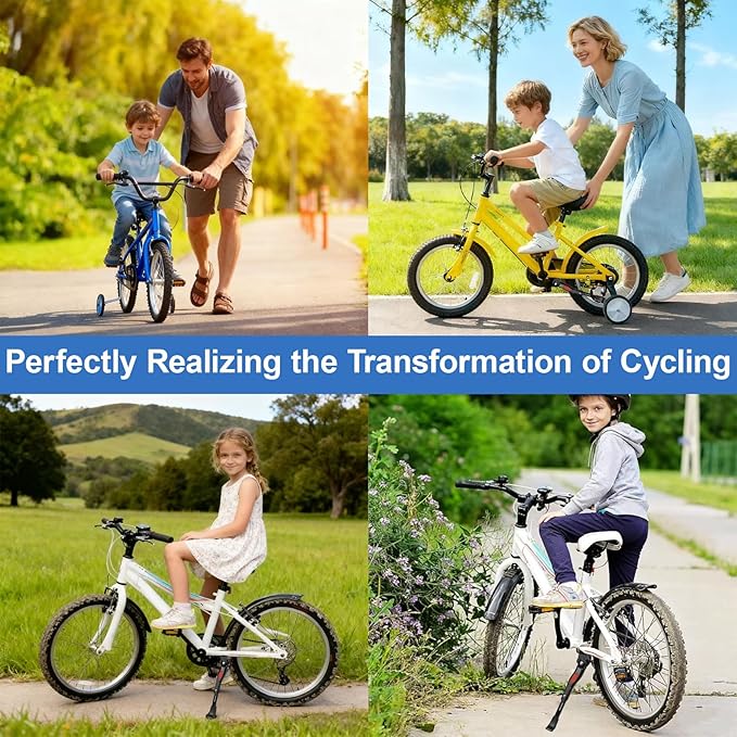 Kickstand for Kids Bike, Adjustable Premium Bike Kickstand for 16 18 20 Inch Wheels, Upgraded Aluminum Alloy Center Mount Stand for Children's Mountain and Road Bicycles.