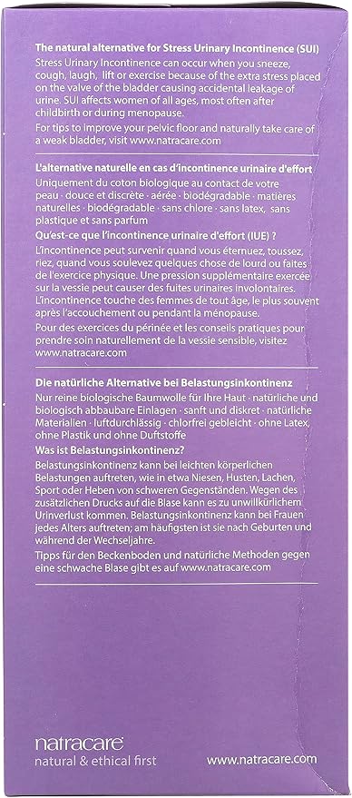 Natracare Dry & Light, Plus, Natural and Absorbent Pads with Organic Cotton Cover for Light Urinary Incontinence (1 Pack, 16 Pads Total)
