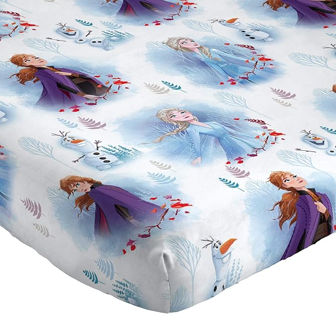 Jay Franco Kids Sheet Set with Fitted, Flat Sheets & Pillow Cover - Ultra-Soft Bedding with Pillowcase for Room Decor, Multi - Frozen, 3 Piece Twin