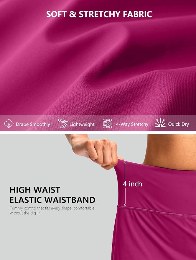 G Gradual 16"/18" Skorts for Women Golf Skirt with 2 Pockets Summer Casual | Built-In Shorts, High Waist, Soft 4-Way Stretch, Breathable Mesh Liner, Tennis Pickleball Athletic Wear, Easy To Match