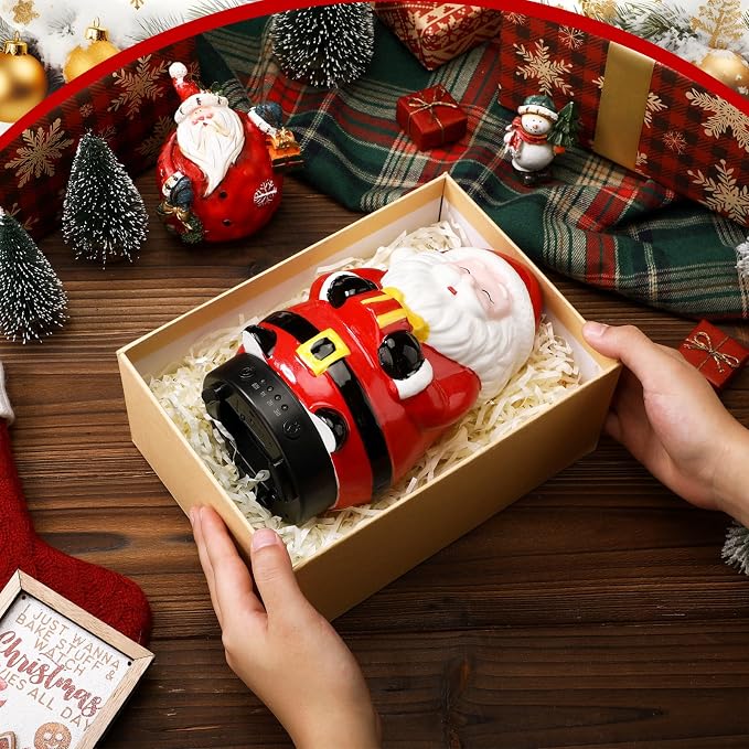 Glooglitter 120ml Retro Santa Claus Ceramic Santa Claus Diffuser Christmas Essential Oil Diffuser Gift Holiday Present for Essential Oil Small Aromatherapy Humidifier Warmer for Home Office Decor