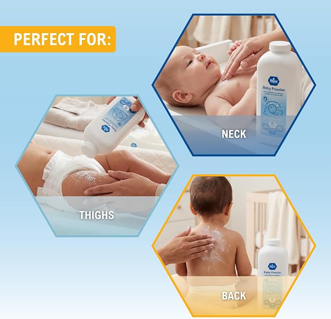 MED PRIDE Baby Powder Talc Free Cornstarch Formula with Aloe Vera and Vitamin E, Hypoallergenic Skin Care for Diaper Changes and Daily Use, 22 Ounce Bottle