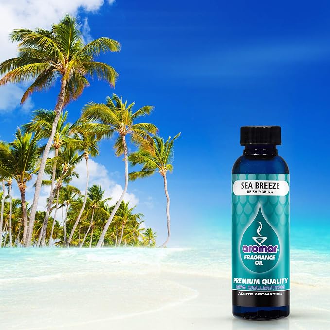 AROMAR Premium Fragrance Oil, 4oz Bottle Long Lasting Aromatic Scent, Fresh and Revitalizing Aromatherapy for Living Room, Bedroom, and Kitchen 4oz Sea Breeze