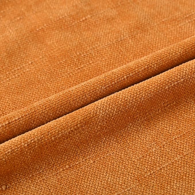 Set of 4 Soft Textured Decorative Throw Pillow Covers 18x18 Inch Cozy Farmhouse Cushion Cover Square Accent Pillow Cases for Bed Couch Sofa Living Room, Orange