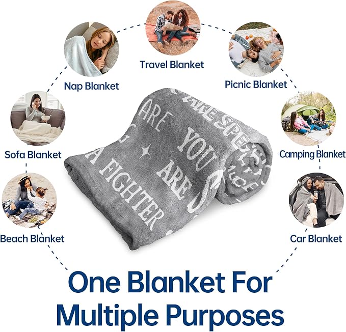 Gifts for Women or Men- Get Well Soon Blanket, Sympathy Gifts | Thinking of You Present, Inspirational Gift for Dad Grandpa Son Brother Friend Coworker, 60'' x 50''