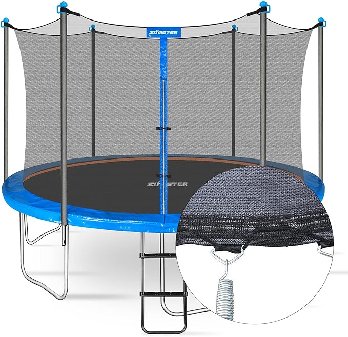 14FT Trampoline Enclosure Net with Universal Trampoline Replacement Enclosure Poles and Hardware (Only fit for 14FT Trampoline with 6 Poles)